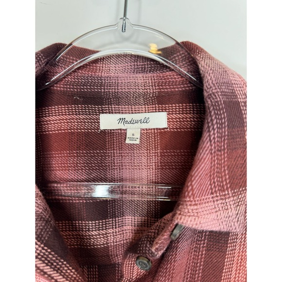 Madewell Women’s Small Flannel Oversized Ex-Boyfriend Swing Shirt Buffalo Check - Picture 7 of 8